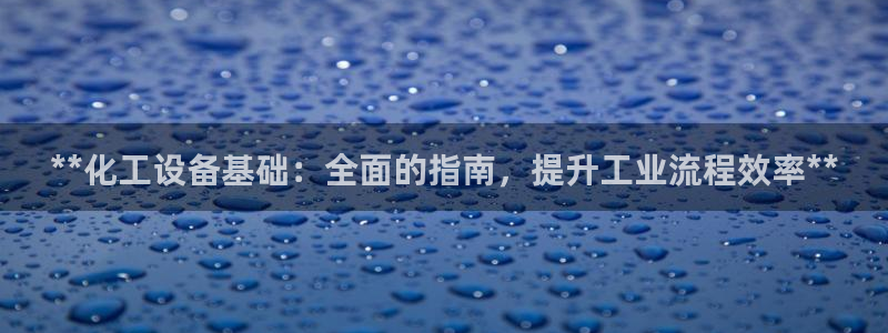 新城平台足7O777：**化工设备基础：全面的指南